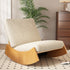 Contemporary Nordic Square Corduroy Sponge Wood Recliner Footrest Backrest For Living Room