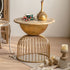 Traditional Vintage Round Half Column Wood Metal Coffee Table 1-Tier For Living Room