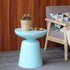 Contemporary Scandinavian Round Disc Column Fiberglass End Table 1-Tier For Living Room