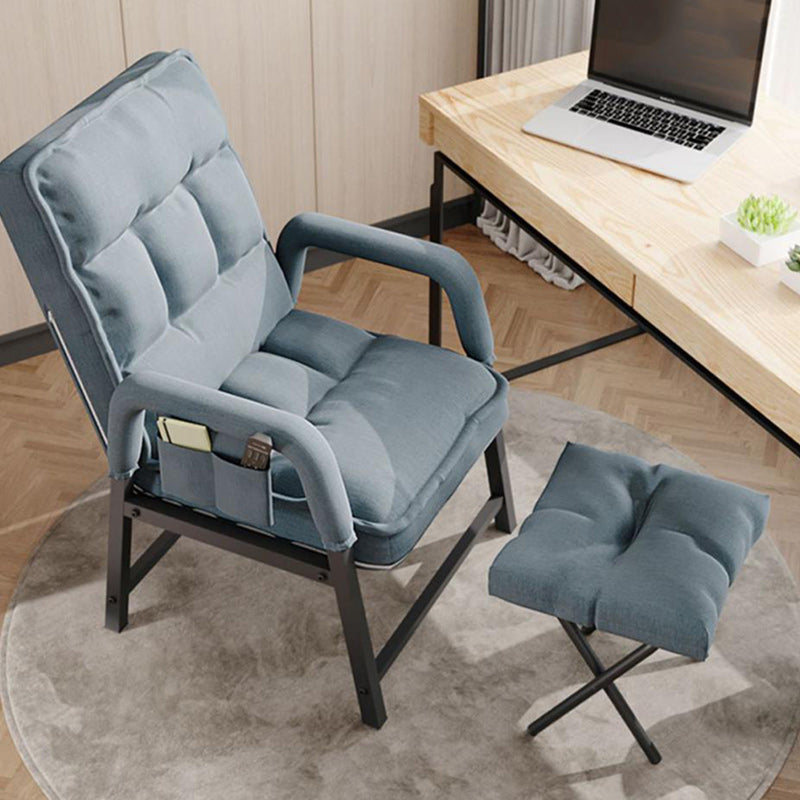 Modern Simplicity Cotton Fabric Steel Square Recliner Adjustable Backrest Footrest Armrest For Home Office