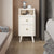 Modern Minimalist Narrow Rectangle Wood Nightstand 2-Drawer For Bedroom