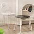 Traditional Vintage Round Rubberwood Steel Vanity Stool Backrest Armless For Bedroom