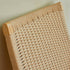 Contemporary Scandinavian Rectangular Wood Rattan Chair Backrest Armrest For Living Room