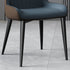 Contemporary Nordic Square Upholstered Curved Backrest Leather Carbon Steel Dining Chair For Dining Room