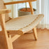 Contemporary Scandinavian Rectangular Wood Rattan Chair Backrest Armrest For Living Room