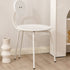 Traditional Vintage Round Rubberwood Steel Vanity Stool Backrest Armless For Bedroom