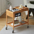 Contemporary Scandinavian Rectangular Wood Glass Coffee Table 2-Tier For Living Room