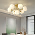 Contemporary Creative Pod Copper Glass 7/9 Light Semi-Flush Mount Ceiling Light For Living Room