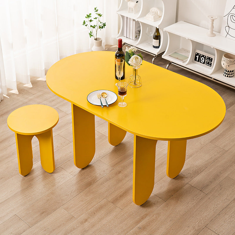 Modern Minimalist Oval Round Density Plate Dining Table And Chair Set For Dining Room