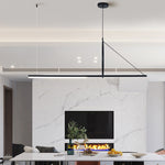 Modern Minimalist Long Strip Aluminum Acrylic LED Island Light Pendant Light For Living Room