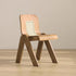 Contemporary Retro Rattan Weaving Wood Arc Dining Chair Backrest For Dining Room
