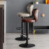 Modern Minimalist Square Leather Metal Bar Stool Backrest Armless For Dining Room