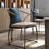 Contemporary Luxury Curved Stainless Steel Leather Chair Backrest Armless For Living Room