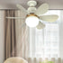 Contemporary Creative PC ABS Nylon Acrylic Flower LED Semi-Flush Mount Ceiling Fan Light For Living Room