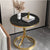 Modern Luxury Round Rock Slab Carbon Steel Coffee Table For Living Room