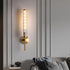 Modern Luxury Brass Glass Cylinder 1-Light Wall Sconce Lamp For Bedroom