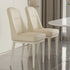 Modern Minimalist Square Rectangle PU Leather Carbon Steel Dining Chair Backrest For Dining Room
