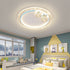 Contemporary Creative Kids Round Orb Stars Hardware Acrylic LED Flush Mount Ceiling Light For Bedroom