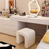 Modern Minimalist Square Arched PU Leather Wood Frame Vanity Stool For Bedroom