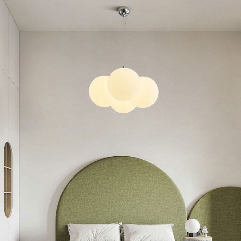 Modern Minimalist Round Ball Bubble Hardware PE 4/8 Light Chandelier For Living Room