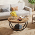 Modern Luxury Round Top Density Board Steel Coffee Table 1-Shelf For Living Room