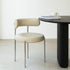 Modern Minimalist Round Velvet Upholstered Stainless Steel Tubular Legs Dining Chair Backrest Armless For Dining Room