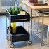 Modern Eclectic Rectangular Stainless Steel End Table 2-Tier For Living Room