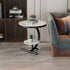 Modern Minimalist Round Marble Metal Side Table 2-Tier For Living Room