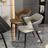 Contemporary Scandinavian Leather Fabric Carbon Steel Sponge Square Wing Dining Chair Backrest Armrest For Dining Room