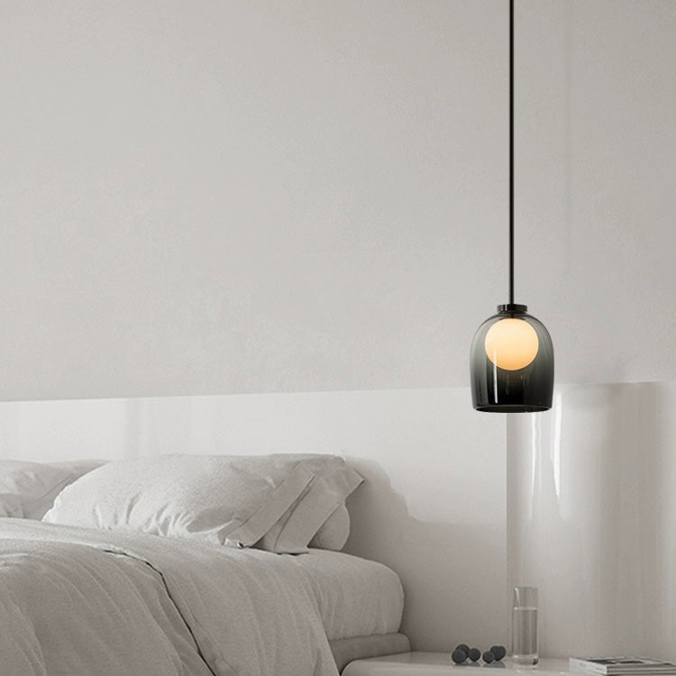 Contemporary Nordic Orb Cup Iron Glass 1-Light Pendant Light For Bedroom