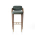 Contemporary Scandinavian Fabric Brass Walnut Sponge Square Bar Stool Backrest Armrest For Kitchen