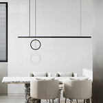 Modern Minimalist Strip Circle Brass Acrylic LED Island Light Chandelier For Dining Room