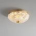 Traditional Luxury Round Copper Iron Glass LED Flush Mount Ceiling Light For Bedroom