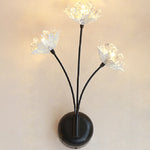 Contemporary Creative Iron Stainless Steel Crystal Taraxacum Mongolicum Flower 3-Light Wall Sconce Lamp For Bedroom