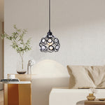 Modern Minimalist Round Dome Iron Crystal 1-Light Pendant Light For Living Room