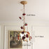 Contemporary Retro Iron Glass Rose 1-Light Pendant Light For Bedroom