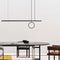 Modern Minimalist Strip Circle Brass Acrylic LED Island Light Chandelier For Dining Room