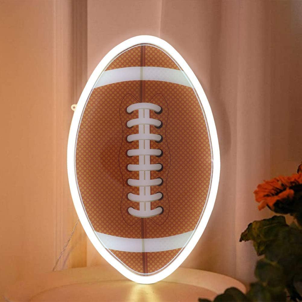 Contemporary Creative Football Shape Acrylic LED Neon Light Wall Sconce Lamp For Bedroom