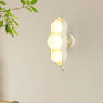 Contemporary Creative Resin Glass Pea Pod Design 3-Light Wall Sconce Lamp For Bedroom