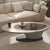 Modern Luxury Oval Glass Density Fiberboard Top Coffee Table For Living Room