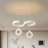 Contemporary Scandinavian Iron Aluminum Acrylic Round Semicircle LED Chandelier For Living Room