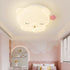 Modern Art Deco Kids Iron PE Bear LED Flush Mount Ceiling Light For Bedroom