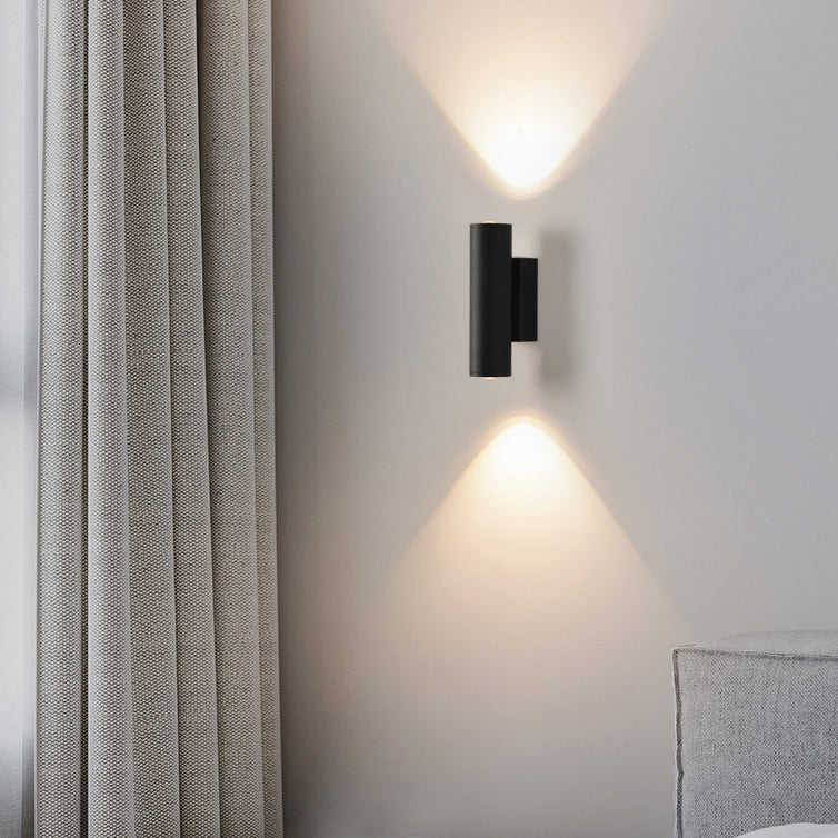 Modern Minimalist Cylinder Iron Aluminum LED Wall Sconce Lamp For Bedroom