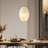 Traditional Japanese Iron Paper Elliptical 1-Light Pendant Light For Dining Room