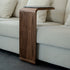 Contemporary Nordic Rectangular Square C Shape Wood Walnut End Table Embedded For Living Room