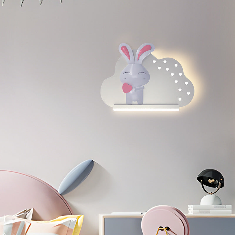 Contemporary Creative Cartoon Doraemon Decor Cloud Shape LED Wall Sconce Lamp For Bedroom