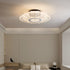 Modern Luxury Iron Stainless Steel Acrylic Flower Round LED Semi-Flush Mount Ceiling Light For Bedroom