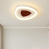 Contemporary Scandinavian Triangle Iron Wood LED Flush Mount Ceiling Light For Bedroom