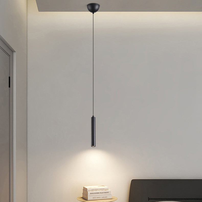 Modern Minimalist Iron Aluminum Strip LED Pendant Light For Bedroom