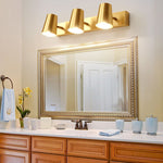 Modern Luxury Full Copper Semi-Conical 1/2/3-Light Vanity Mirror Front Wall Sconce Lamp For Bedroom